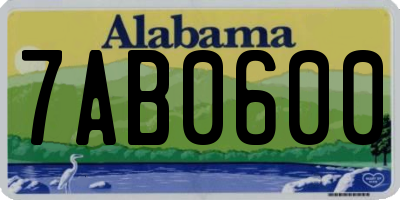 AL license plate 7AB0600