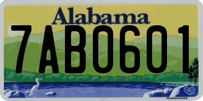 AL license plate 7AB0601