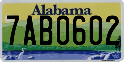 AL license plate 7AB0602
