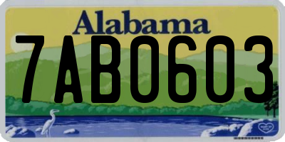 AL license plate 7AB0603