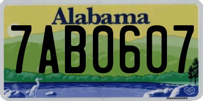 AL license plate 7AB0607