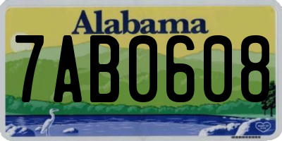 AL license plate 7AB0608