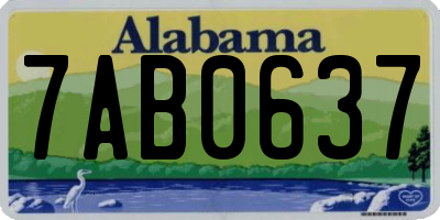 AL license plate 7AB0637