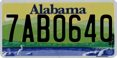 AL license plate 7AB0640