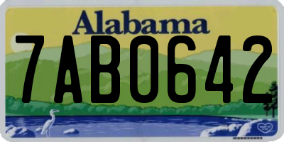 AL license plate 7AB0642