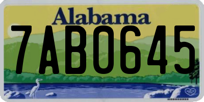 AL license plate 7AB0645