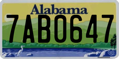 AL license plate 7AB0647