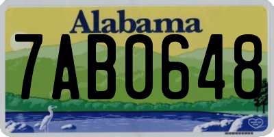 AL license plate 7AB0648