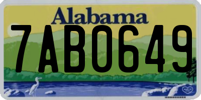 AL license plate 7AB0649