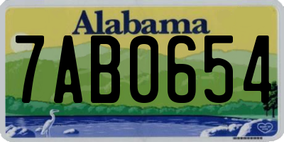 AL license plate 7AB0654