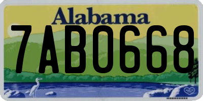 AL license plate 7AB0668