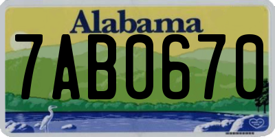 AL license plate 7AB0670