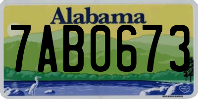 AL license plate 7AB0673