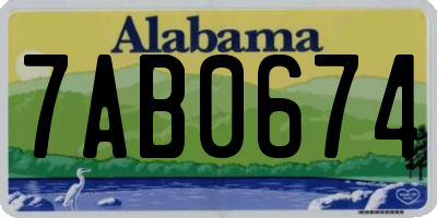 AL license plate 7AB0674