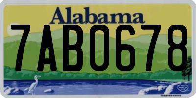 AL license plate 7AB0678
