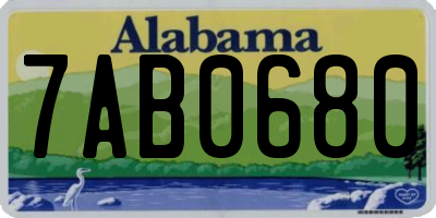 AL license plate 7AB0680