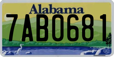 AL license plate 7AB0681