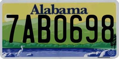 AL license plate 7AB0698