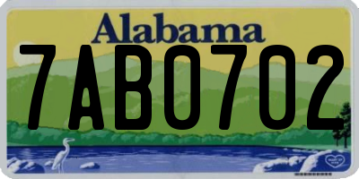 AL license plate 7AB0702