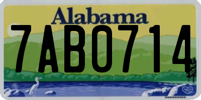 AL license plate 7AB0714