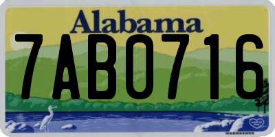 AL license plate 7AB0716