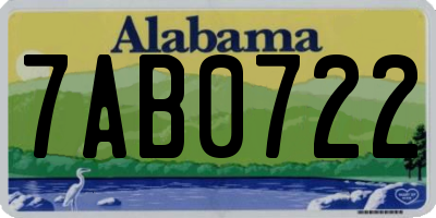 AL license plate 7AB0722