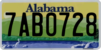 AL license plate 7AB0728