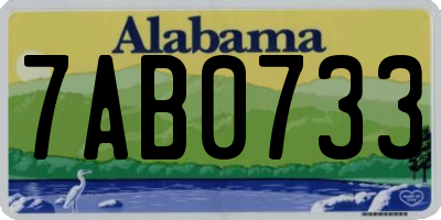 AL license plate 7AB0733