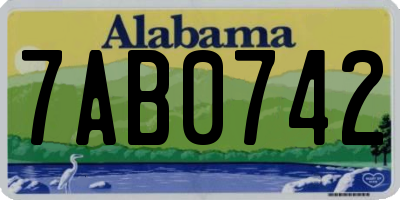 AL license plate 7AB0742