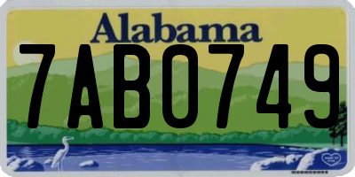 AL license plate 7AB0749