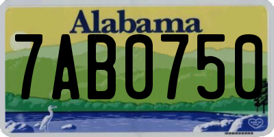 AL license plate 7AB0750