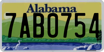 AL license plate 7AB0754