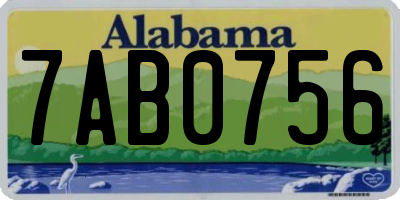 AL license plate 7AB0756