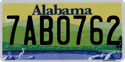 AL license plate 7AB0762