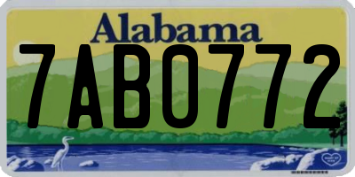 AL license plate 7AB0772