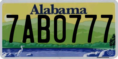 AL license plate 7AB0777