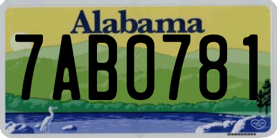 AL license plate 7AB0781