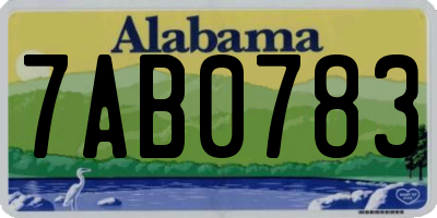 AL license plate 7AB0783