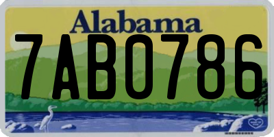 AL license plate 7AB0786
