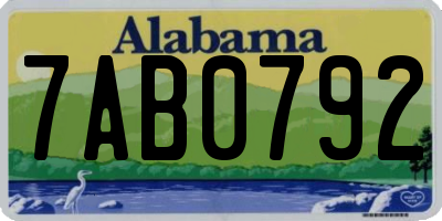 AL license plate 7AB0792