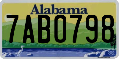 AL license plate 7AB0798