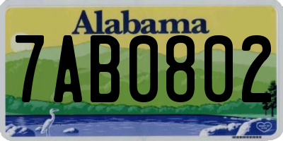 AL license plate 7AB0802