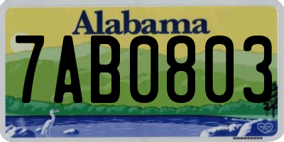 AL license plate 7AB0803