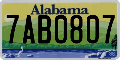 AL license plate 7AB0807