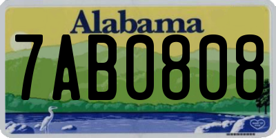 AL license plate 7AB0808