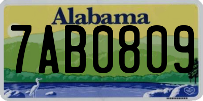 AL license plate 7AB0809