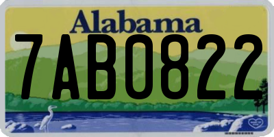 AL license plate 7AB0822