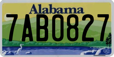 AL license plate 7AB0827