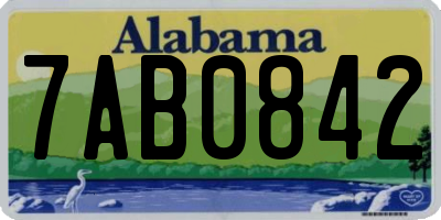 AL license plate 7AB0842