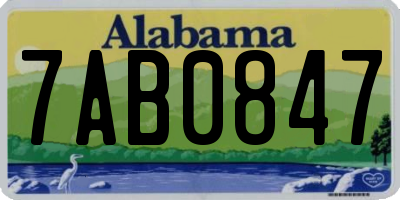 AL license plate 7AB0847